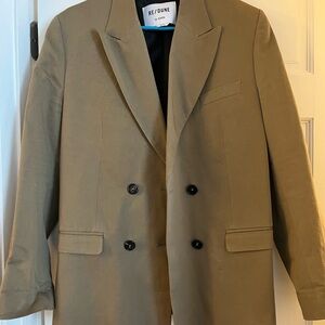Re/Done Khaki Double Breasted 70s Blazer